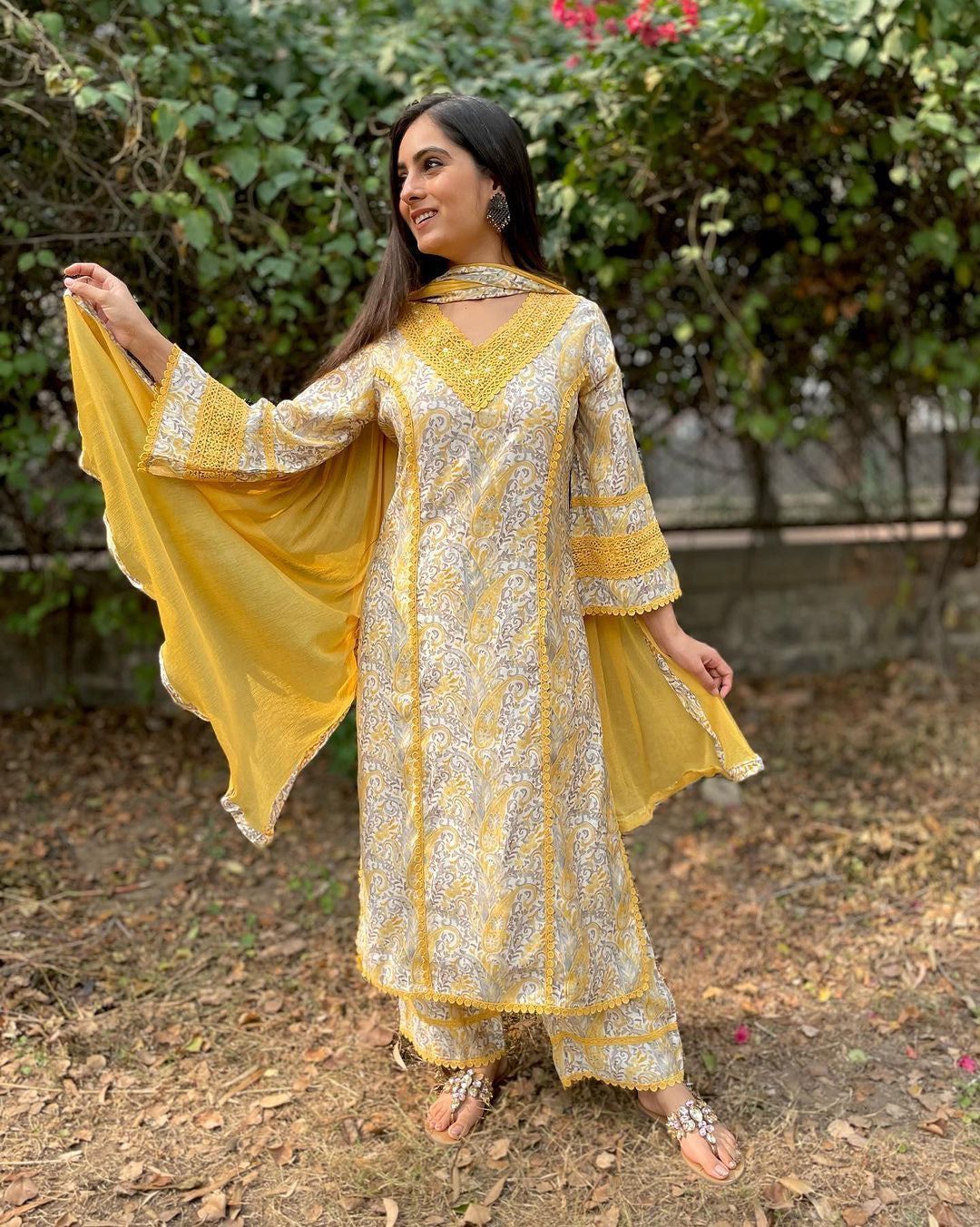 Fab Zone Designer Party Wear Look Top Plazzo & Dupatta Set