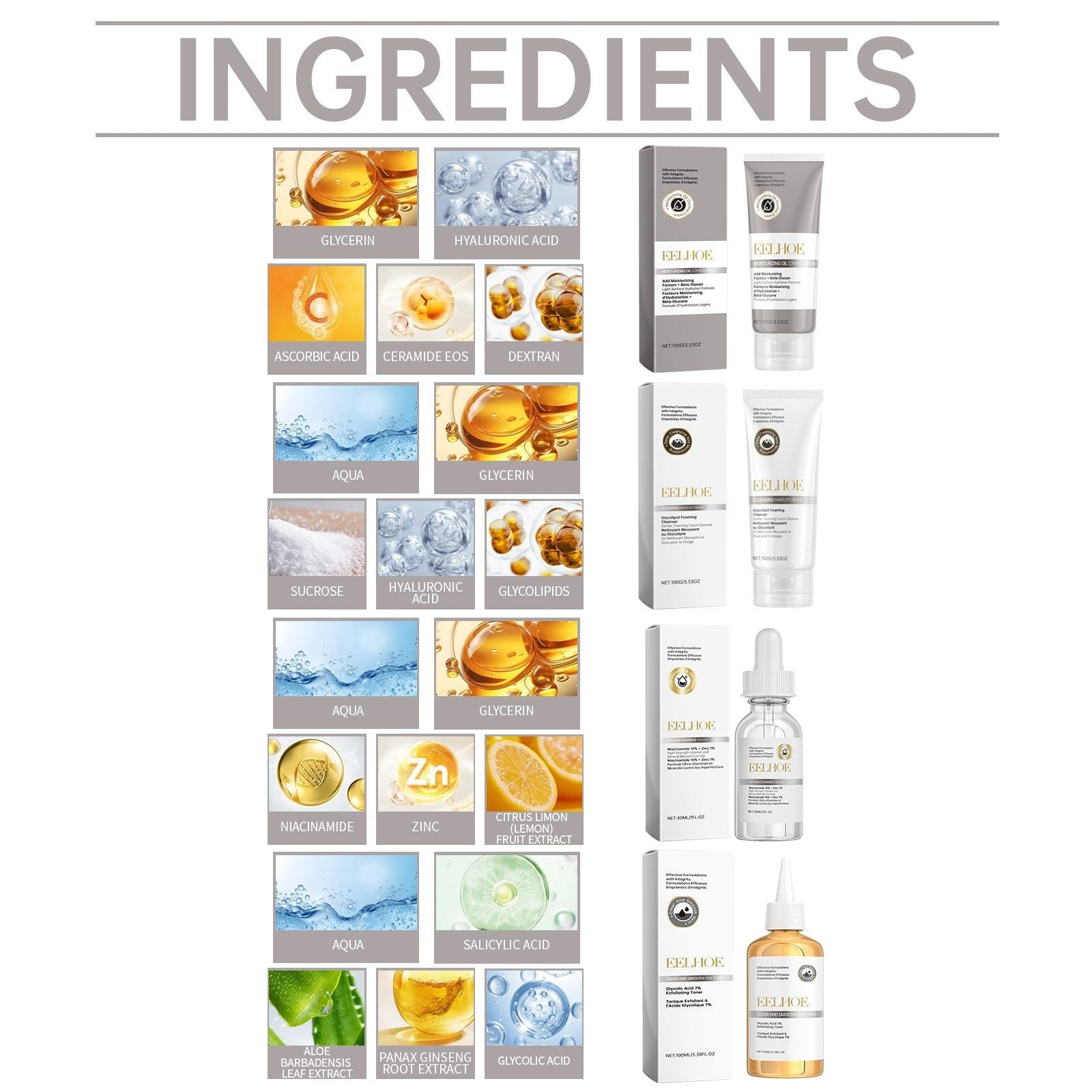 Acne Treatment Set, Brightening & Moisturizing, Clear Skin, Scar Repair, Gentle Care ,1set