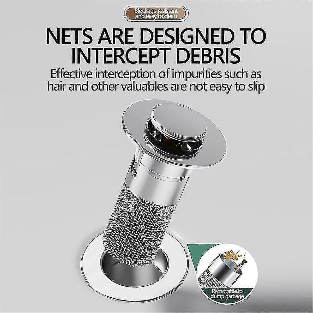 4pcs Drain Stopper, Stainless Steel Floor Drain Filter, Stainless Steel Basin Drain Filter,stainless Steel Drain Filter