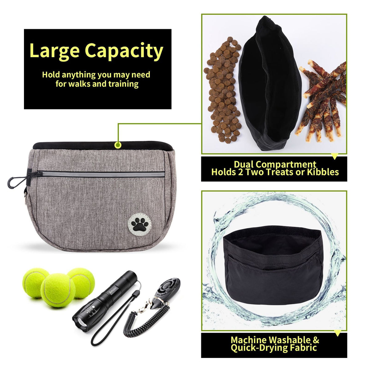 Dog Treat Training Bag Waist Pouch Dispenser Fanny Pack Food Storage Snack Bags