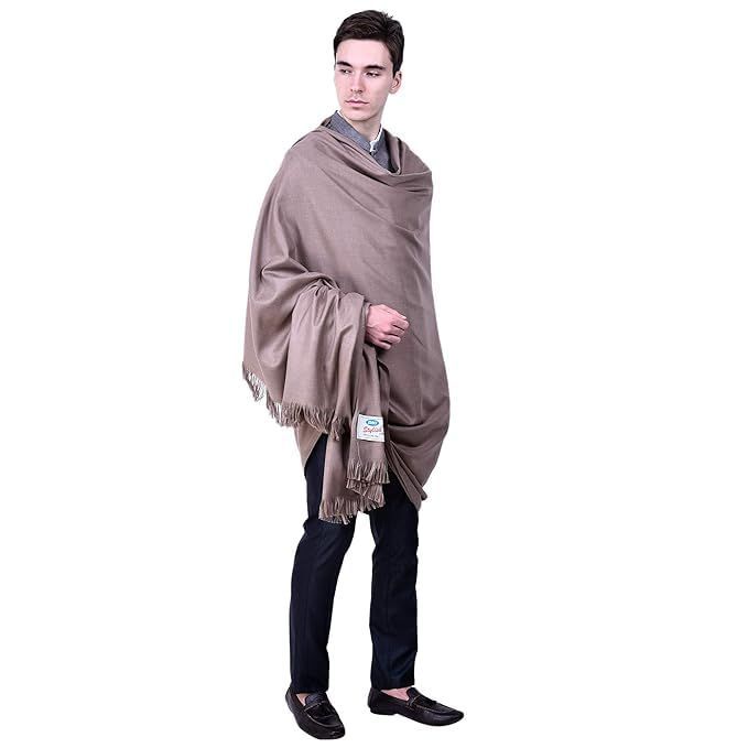 Men's Woven Wool Shawl Beige
