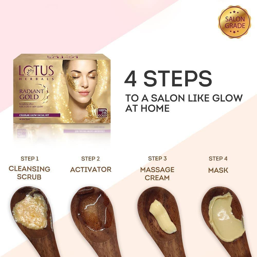 مجموعة العناية بالبشرة Lotus Herbals Radiant Gold Cellular Glow 1