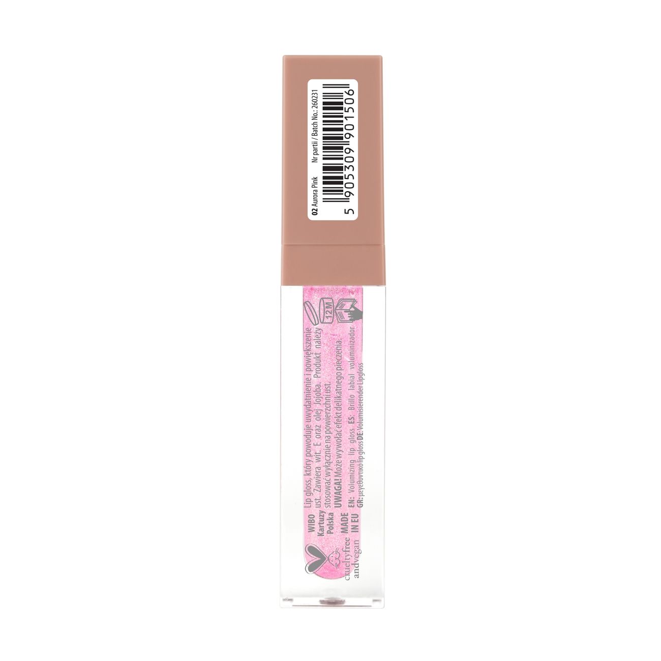 NAM Lip Gloss Lip Volume, Plumping, High-Shine Gloss with VitamiE & Jojoba Oil, 3.5ml