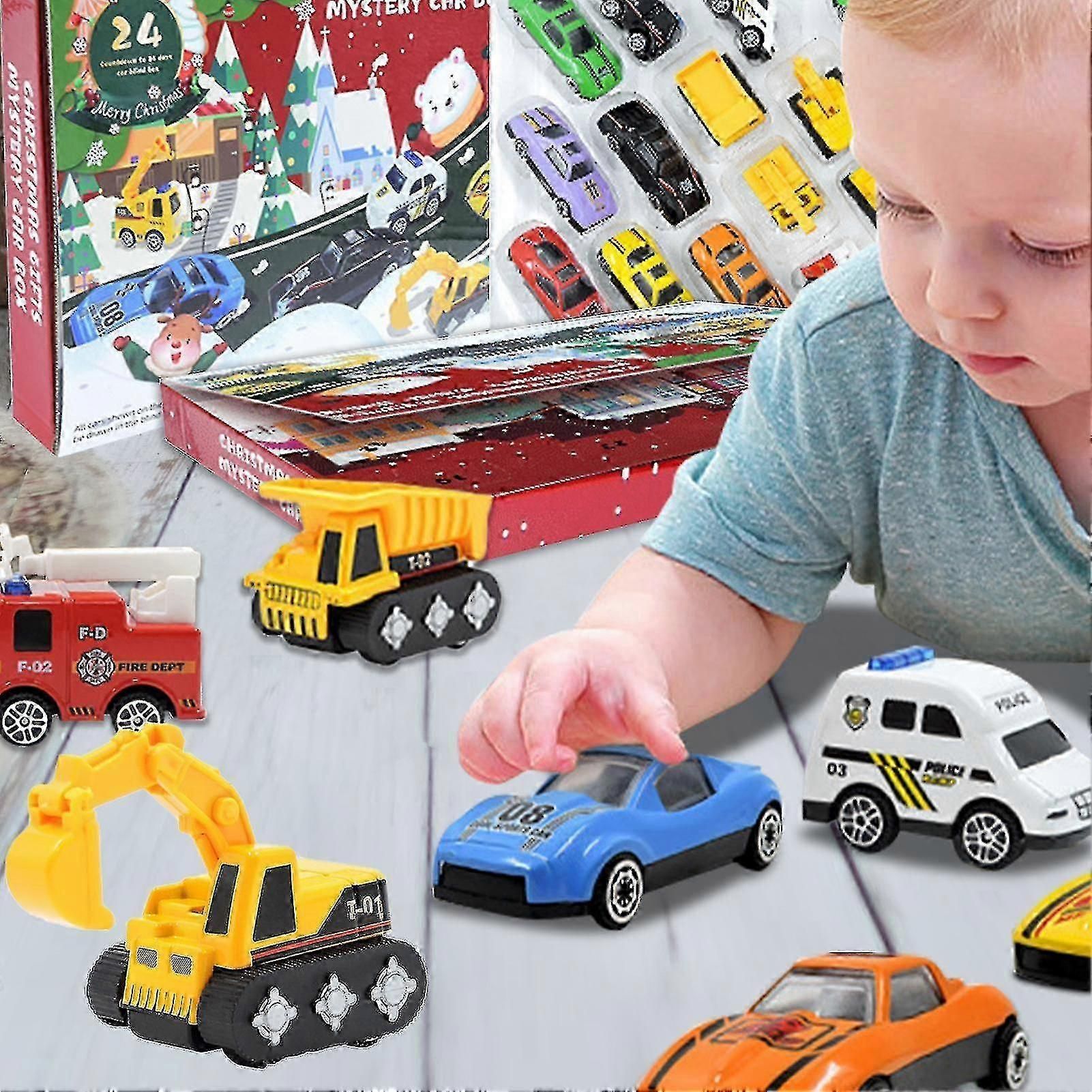 24-Day Christmas Advent Calendar Building Blocks - Educational Vehicle Toy Set for Kids Holiday Family Activities