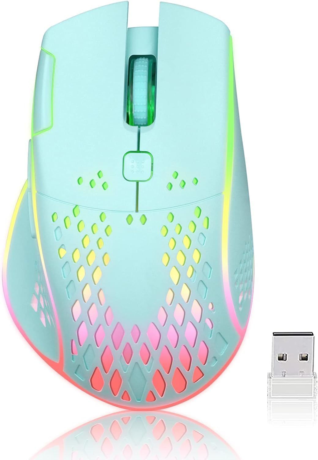 Wireless Gaming Mouse Silent Click Rechargeable Gaming Mouse with Dual Click Button
