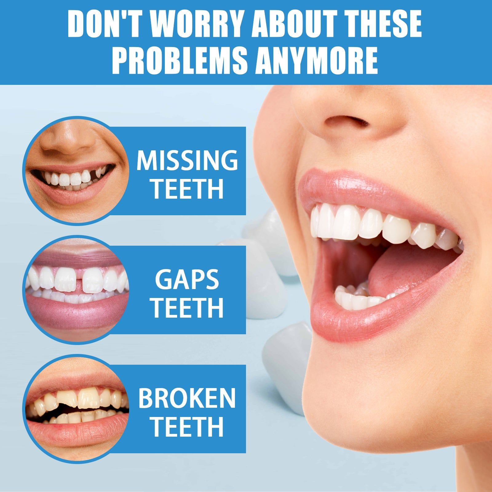 Temporary Dental Glue for Dentures, Holes, and Smile Confidence, Easy to Use ,30g