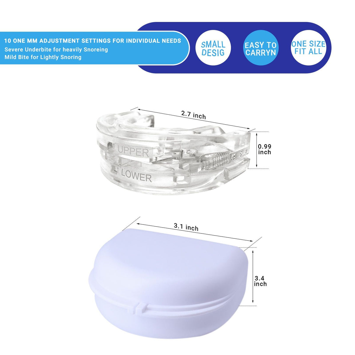 Anti-Snoring Mouth Guard Adjustable Mouthpiece Night Time Teeth Mouthguard