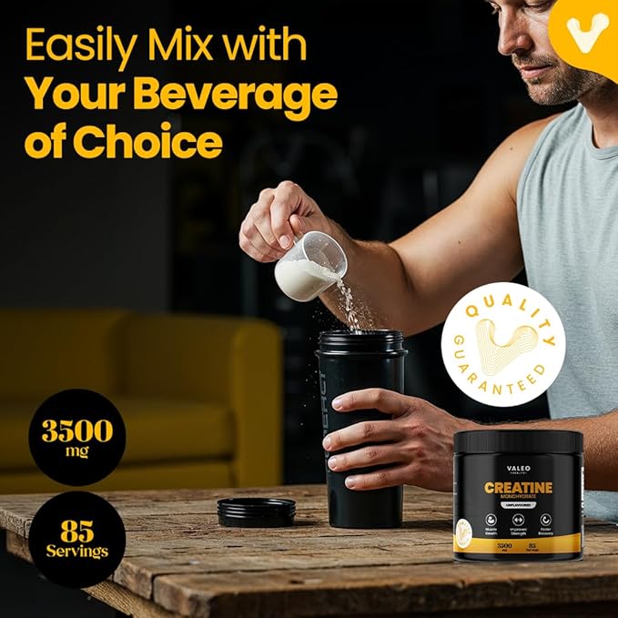 Valeo Creatine Monohydrate Powder 300g, 85 Servings