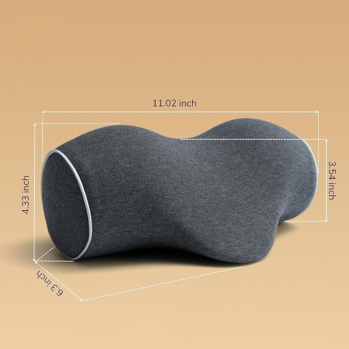 Memory Foam Cervical Roll Pillow Hard Round Bolster for Neck Pain Relief Travel