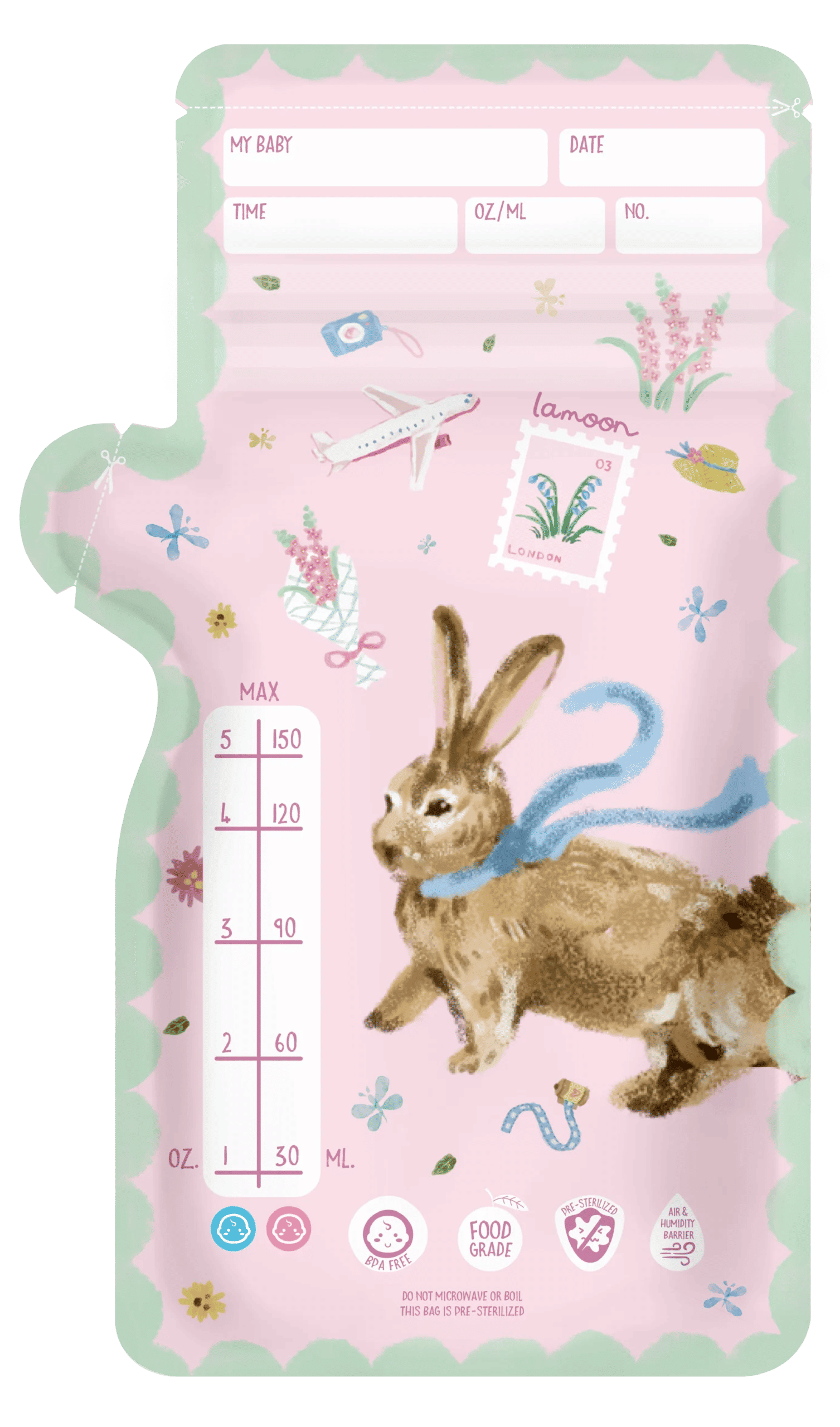 Lamoon Breast Milk Storage Bag 30 Bags 150ml