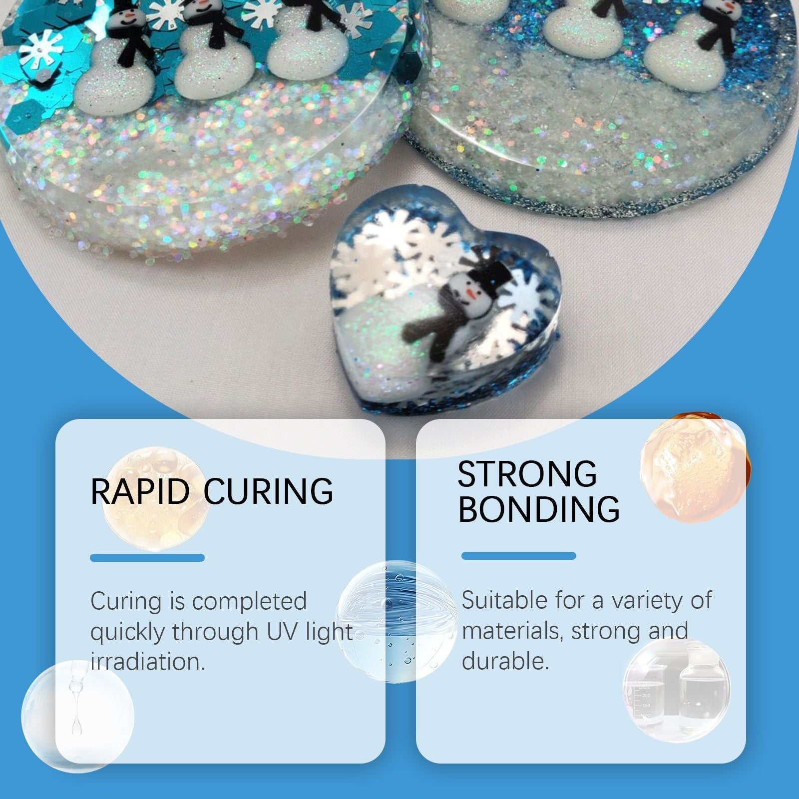 Crystal Drops Resin Mold Glue, Quick Dry, Odorless, Strong Bond, DIY Crafting ,200g