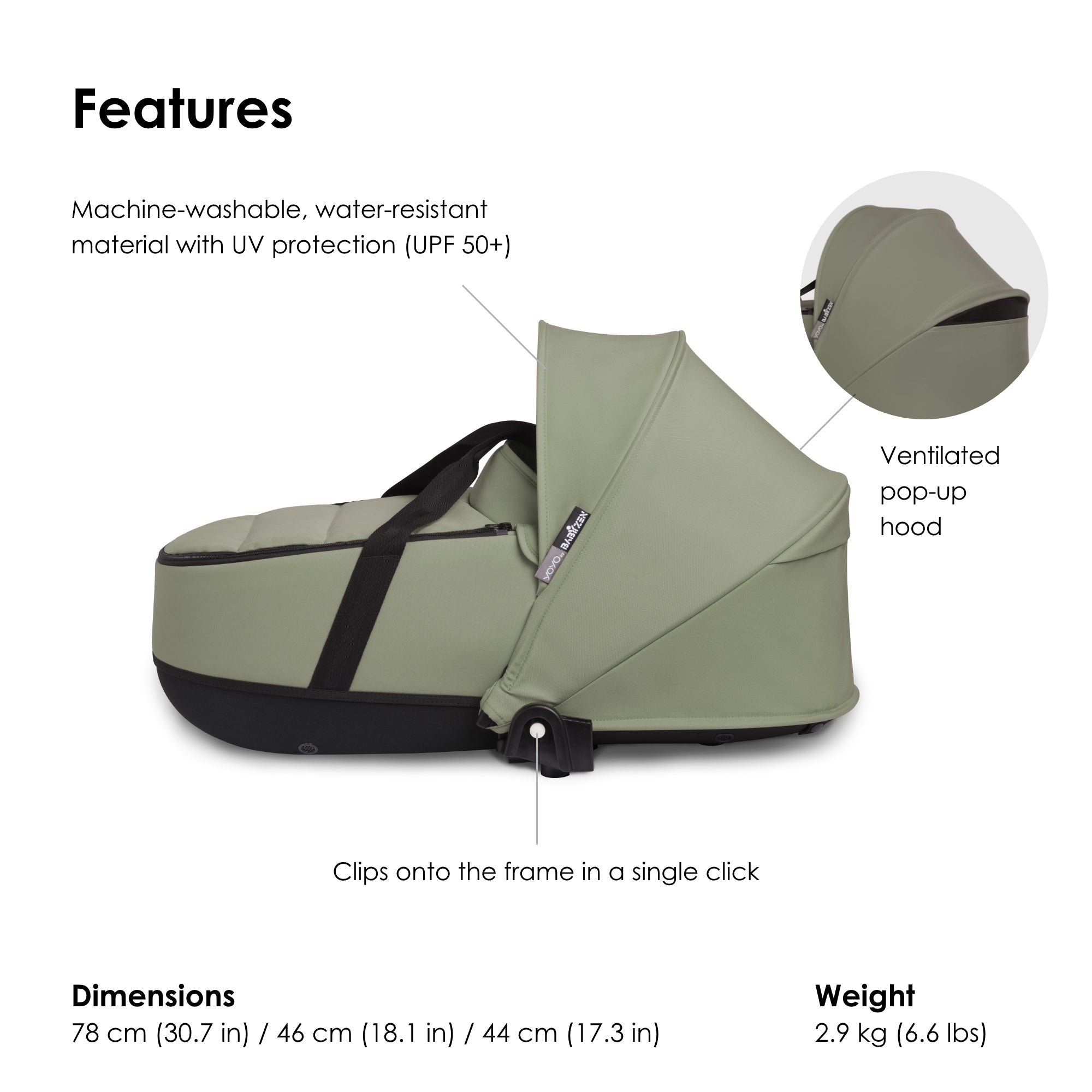 Babyzen - YOYO² Bassinet - Olive