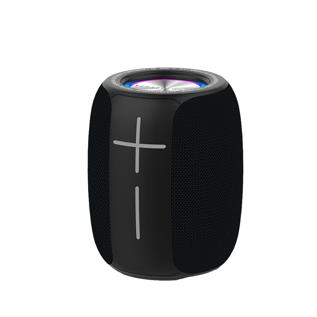 Powerology Ghost Bluetooth Speaker, 5W, IPX5 Water-Resistant, FM Radio, 5H Playtime, Black