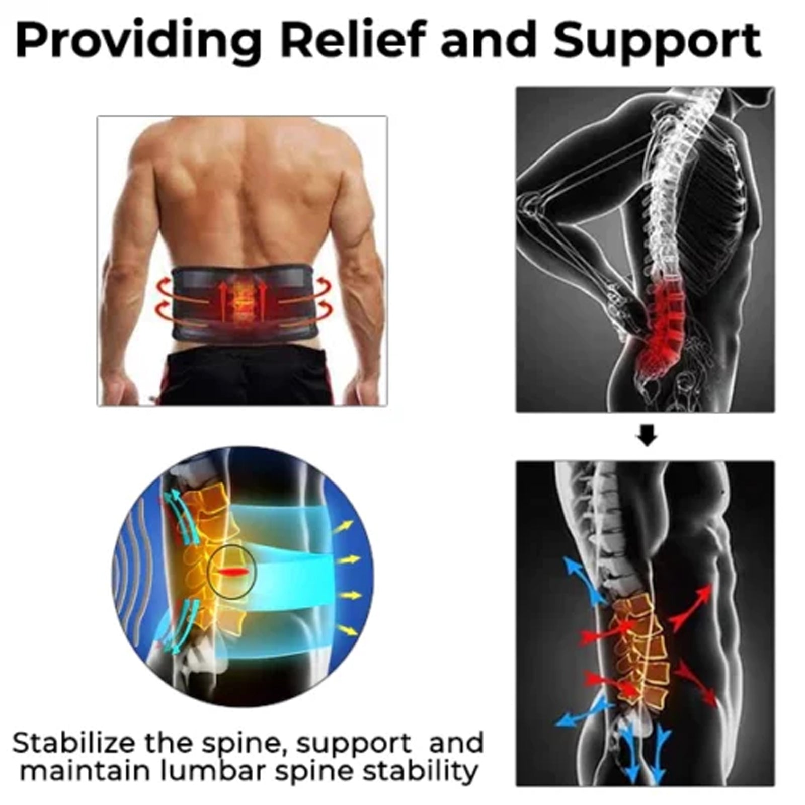 Instant Acupressure Back Belt for Pain Relief, Body Care, Sciatica, Lumbar Support ,1pcs