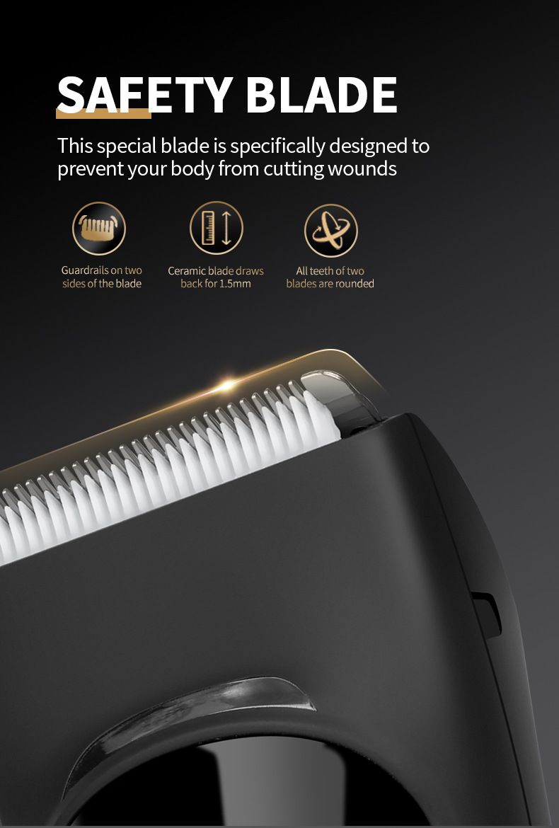 Waterproof Body Hair Trimmer with Digital Display