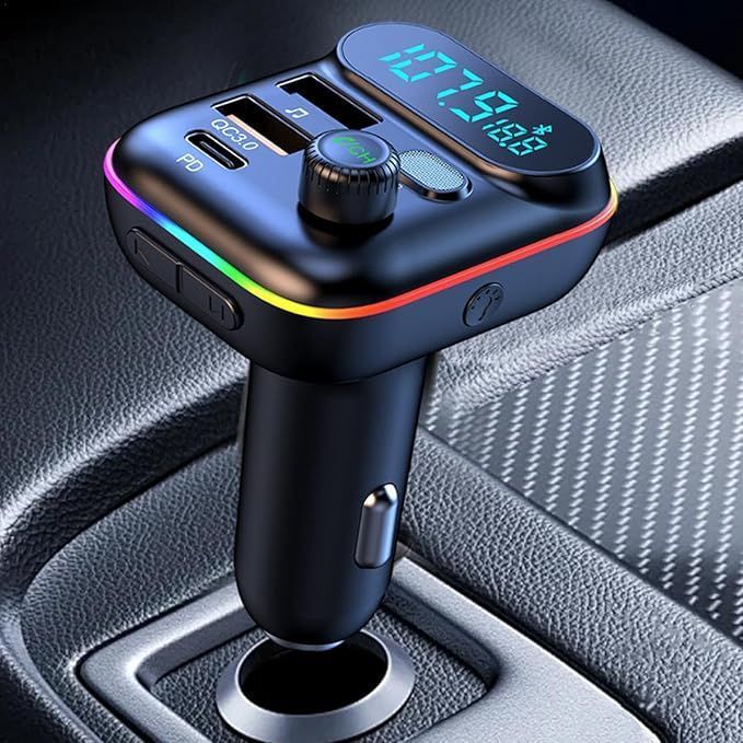 Car Bluetooth Transmitter Hands Free Phone Calls Mp3 Audio Music Stereo Adapter