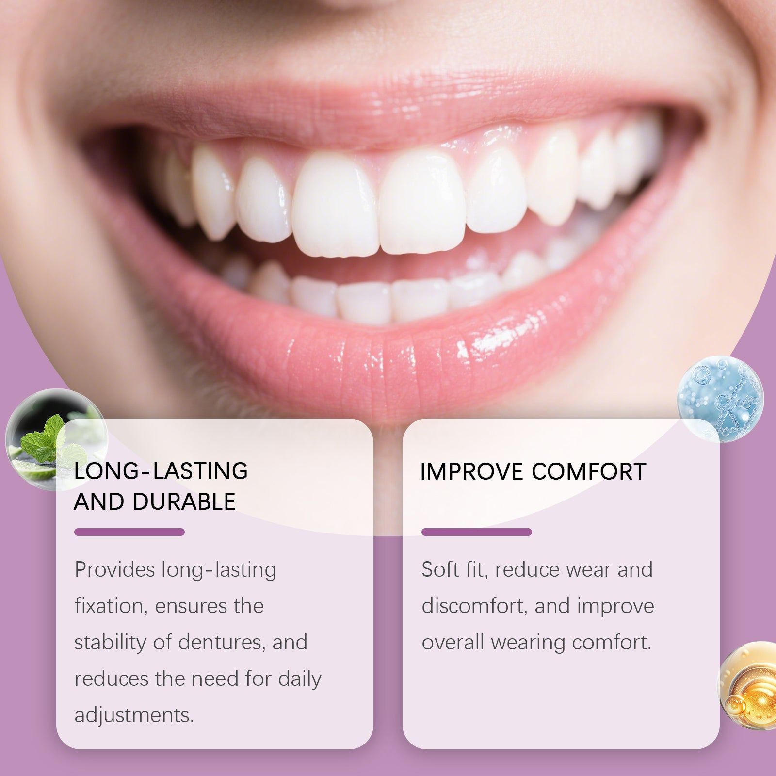 Ultimate Denture Fixation Adhesive, Long-Lasting, Comfortable, Smile Boost ,20g