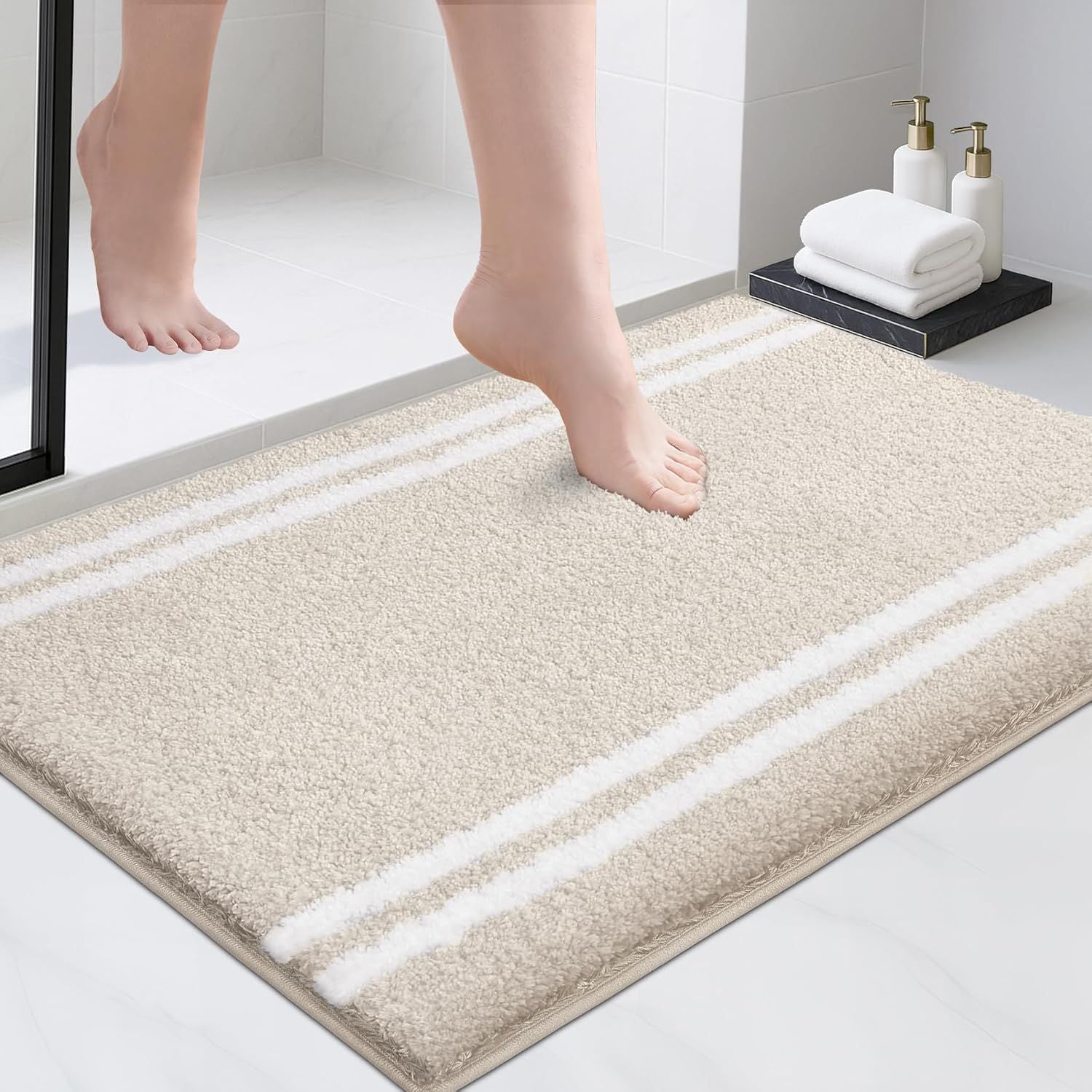 AIESY® Premium Long Microfiber Bathroom Runner Rug | Luxury Shaggy Floor Mat with Ultra-Absorbent Pile and Non-Slip TPR Backing