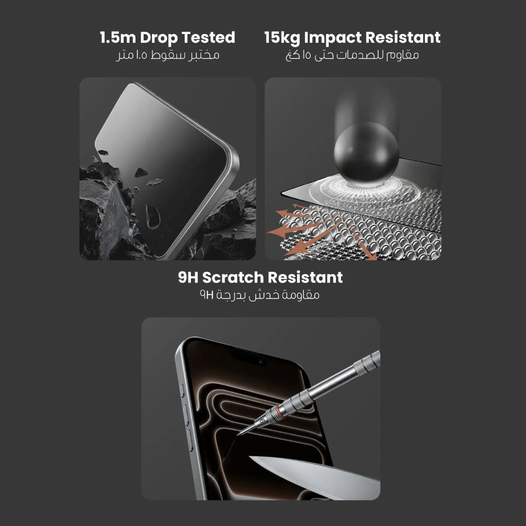 Levelo EdgePro 9H Screen Protector With Applicator For iPhone 17 Series, Privacy Protection Film