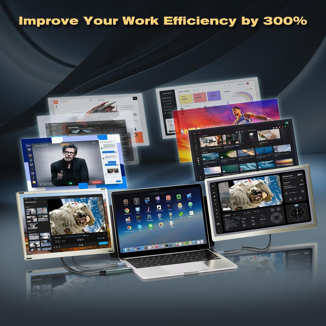 موسع شاشة الكمبيوتر المحمول V2COM 15.6 بوصة - S6