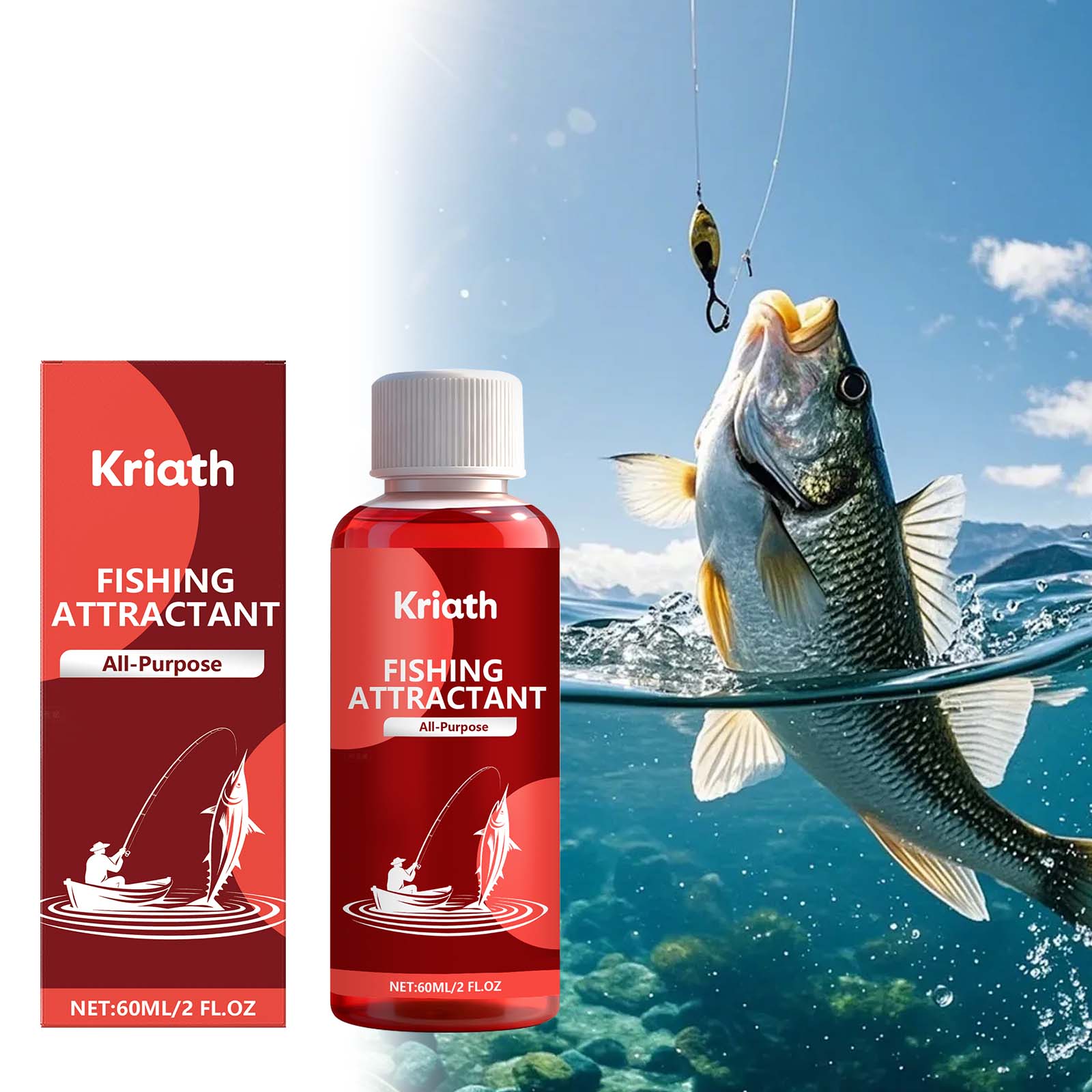 Decoy Fish Bait, Fish Attractant, Reservoir Grass Carp, Wild Fishing, Fish Feed, Enhanced Catch ,60ml