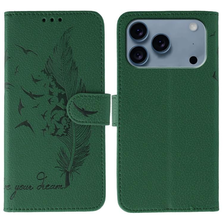 For iPhone 18 Pro Max / iPhone 17 Pro Max Feather Pattern Litchi Texture Leather Phone Case