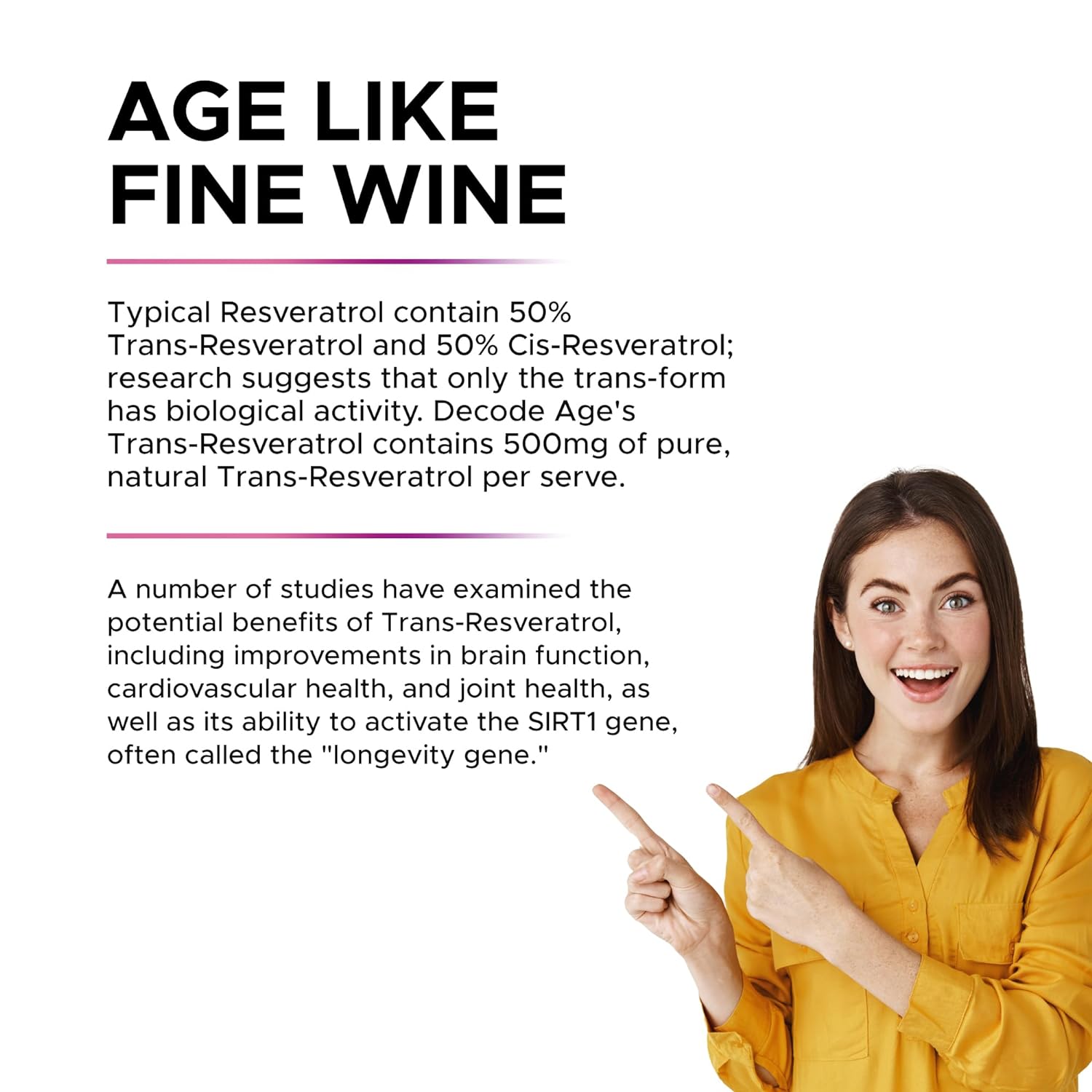 DECODE AGE Trans-Resveratrol 250 Capsules 60