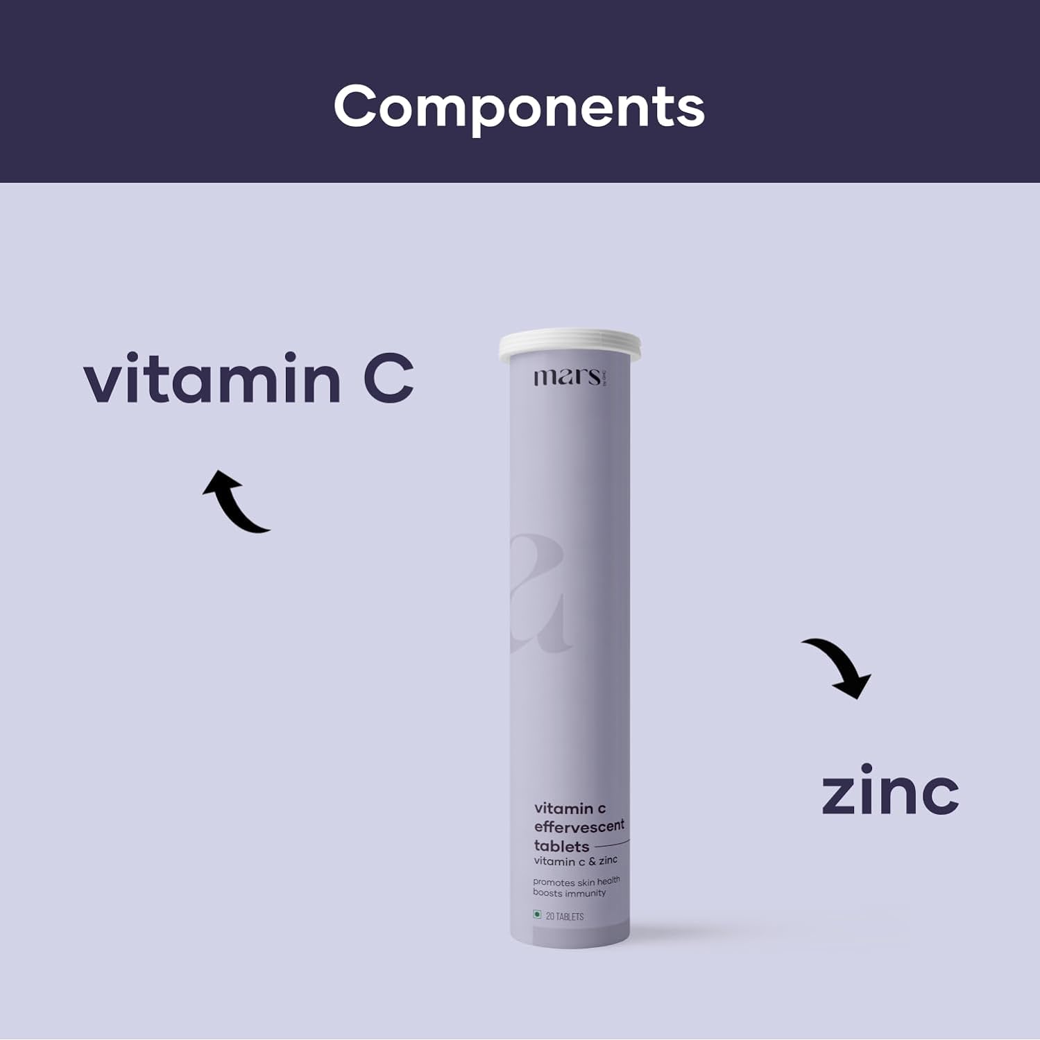 أقراص GHC Mars الفوارة بالفيتامين C، 20 قرصًا