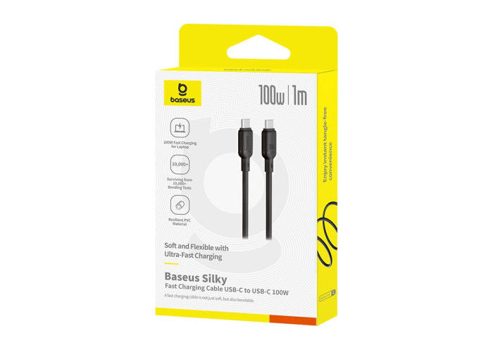 Baseus Silky Series Fast Charging Cable Type-C To Type-C 100W, Black