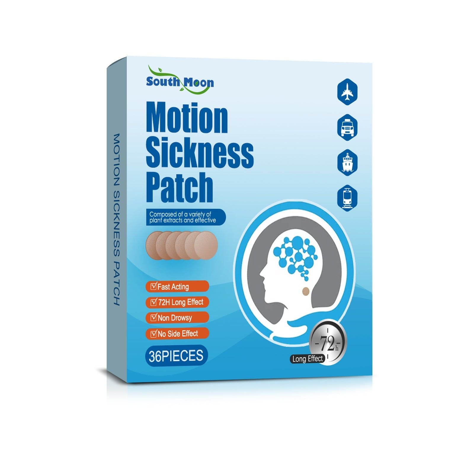 Stay Calm on Travel, Fast-Acting Anti-Motion Sickness Stickers, No Side Effects ,36pcs
