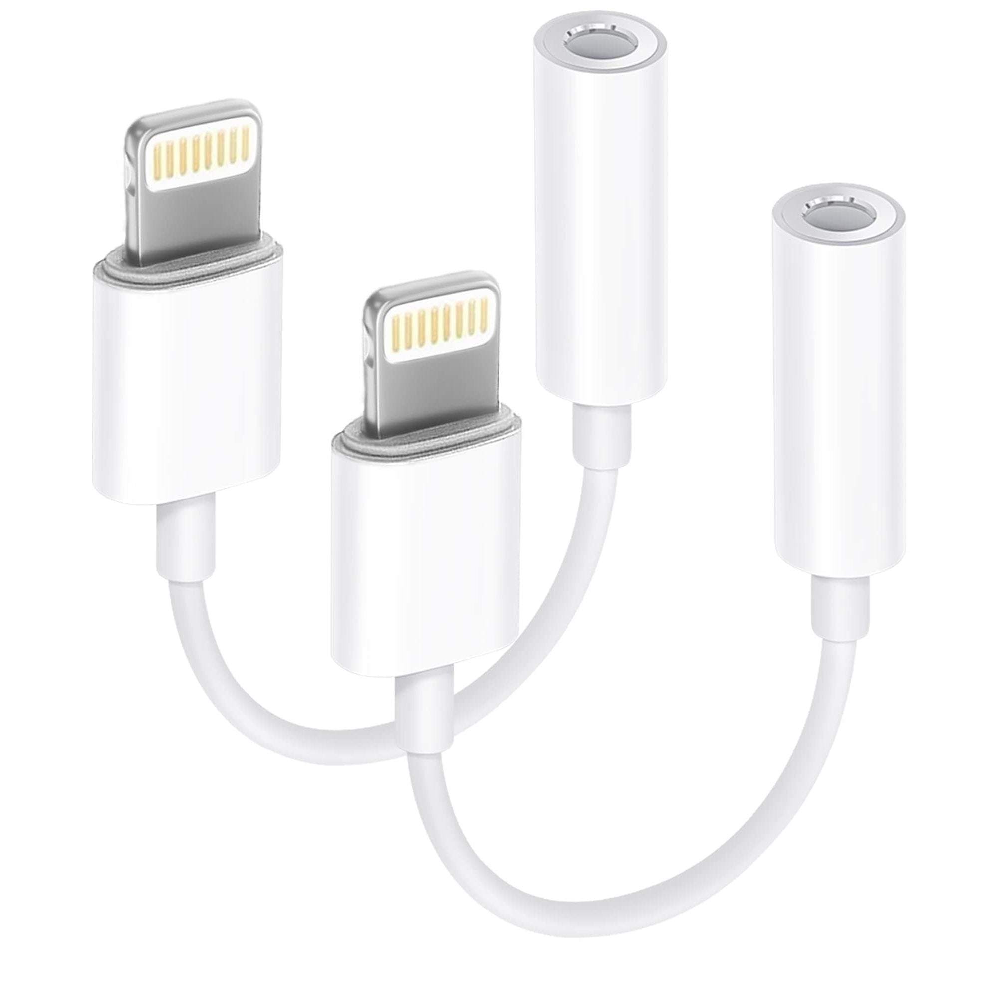[Apple MFi Certified] 2 Pack Lightning to 3.5 mm Headphone Jack Adapter, iPhone Aux Adapter Converter Dongle Audio Cable Compatible with iPhone 14 13 12 11 X XS 8 7