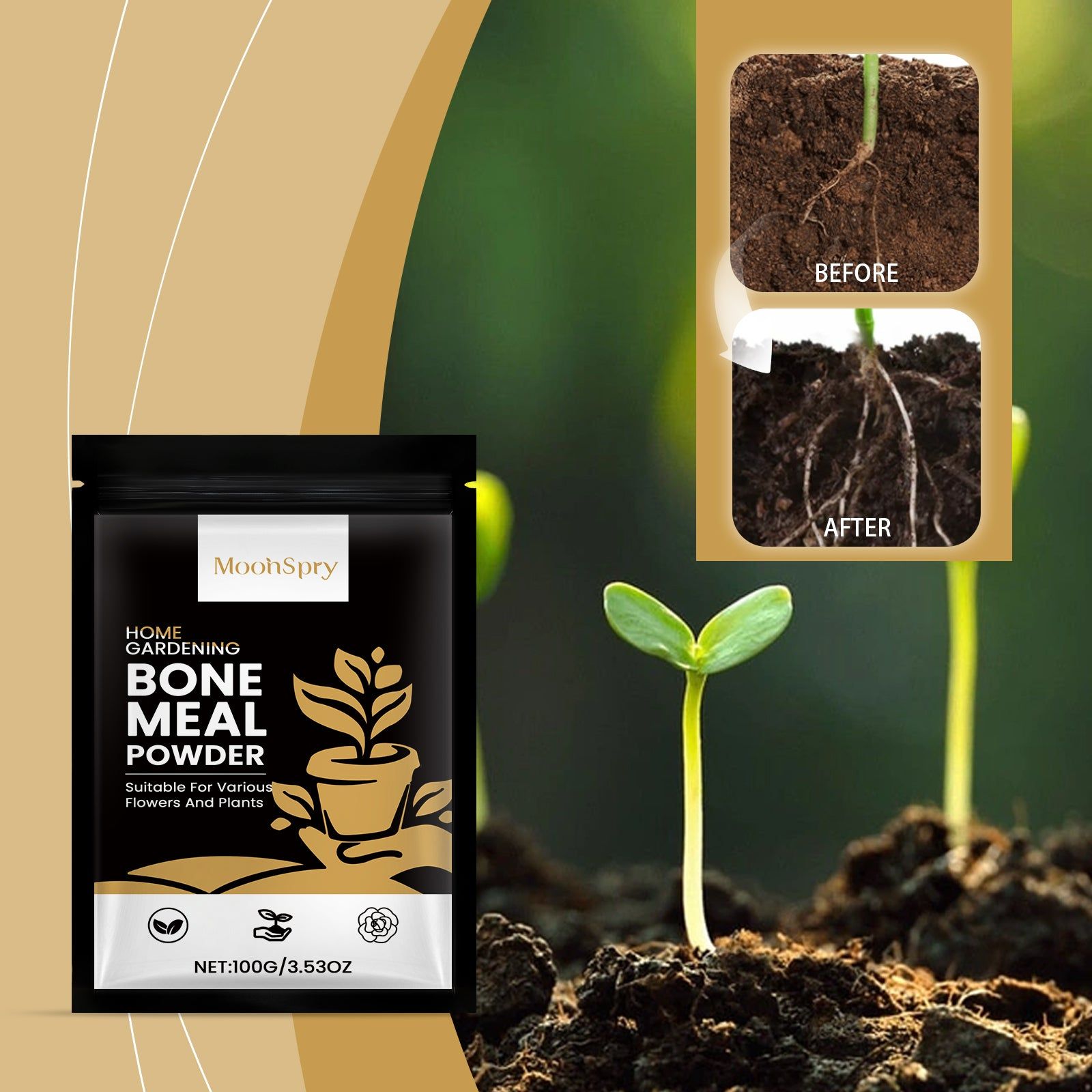 Boost Plant Nutrition, Root Growth Powder, Soil Fertilizer, Garden Plant Booster ,100g