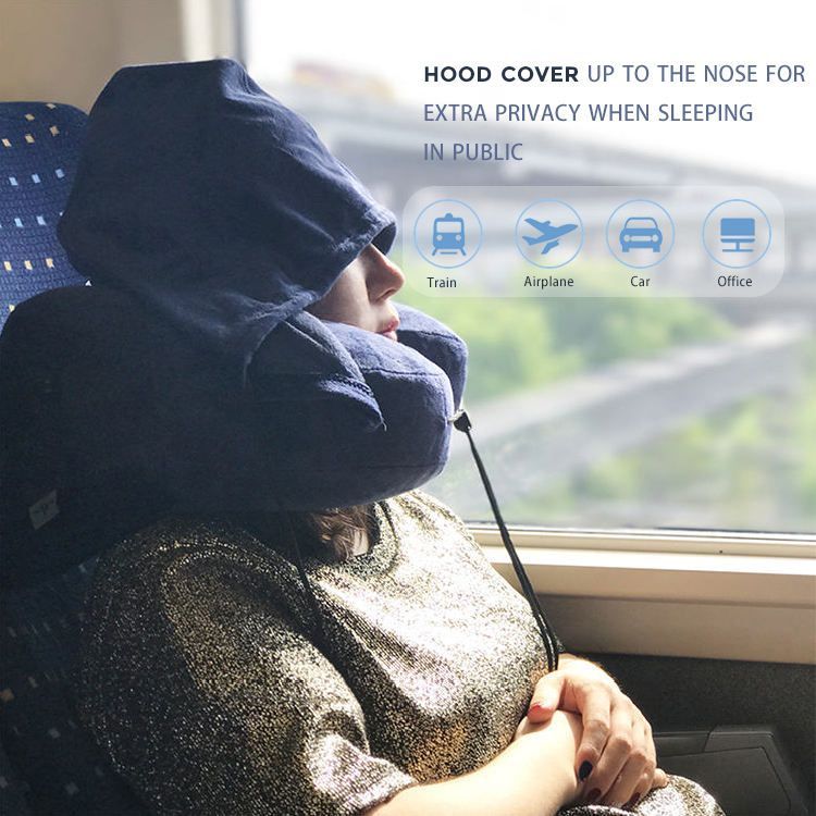 Neck Pillow H-Shaped Travel Pillow Manual Press Type Air Pillow