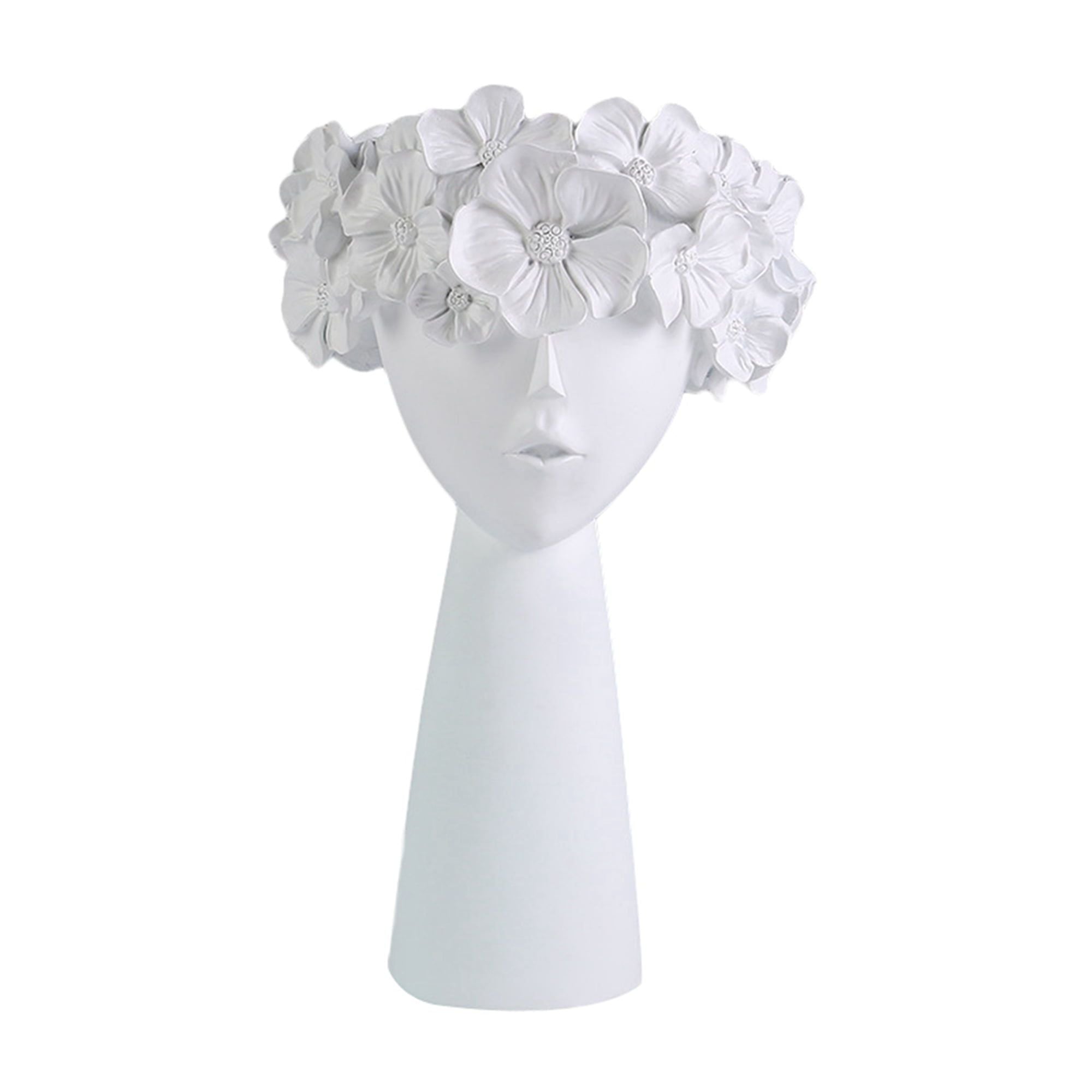 Creative Vase Girl Head Statue Planter Home Decor Resin Flower Pot Ornament