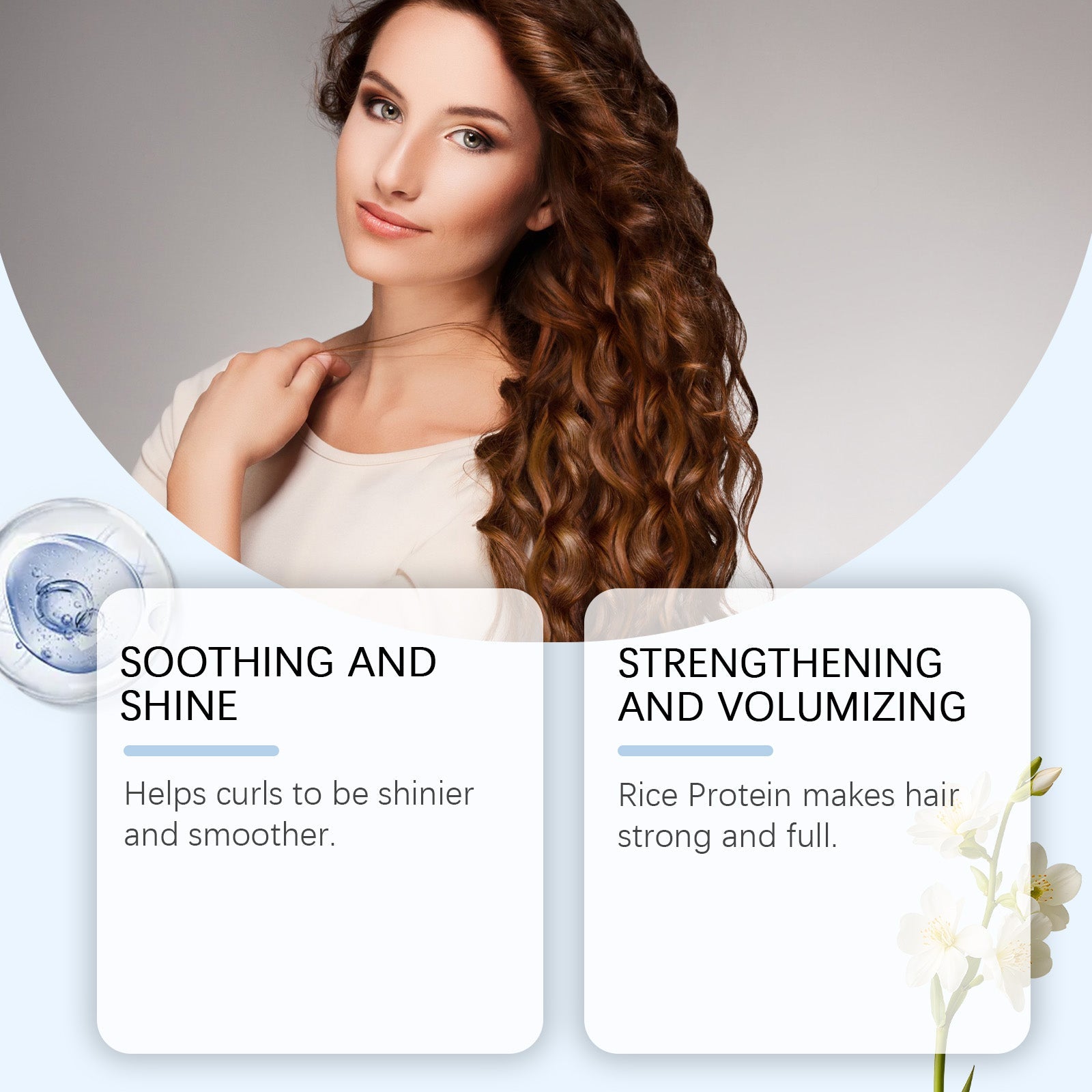 Curl Setting Spray, Voluminous, Frizz Control, Moisturizes, Shine, Easy Styling ,100ml