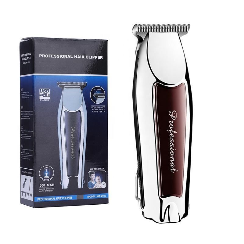 Silver USB Hair Clipper Professional Rechargeable Electric Hair Trimmer