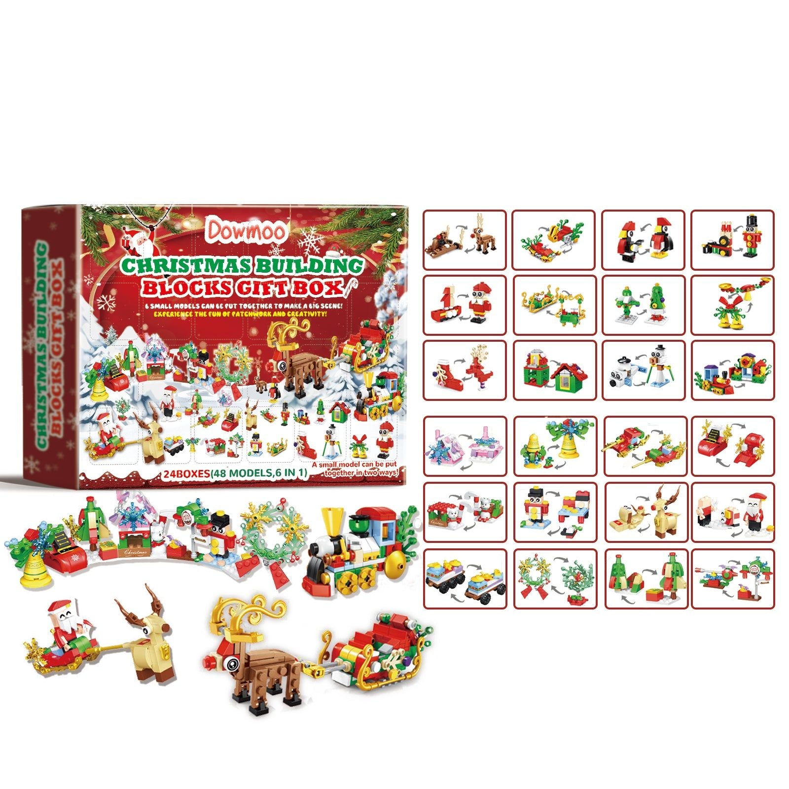 Build Festive Joy with 24-Block Christmas Building Block Blind Box, Creative Puzzle Gift ,24 boxes