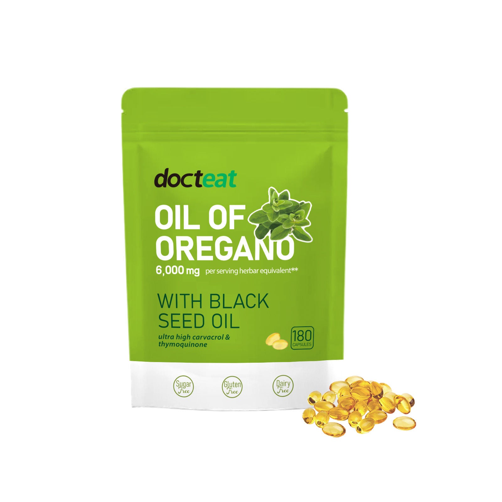 Boost Your Body Care with Oregano Oil Capsules, Natural Vitality & Immune Support ,180softgels