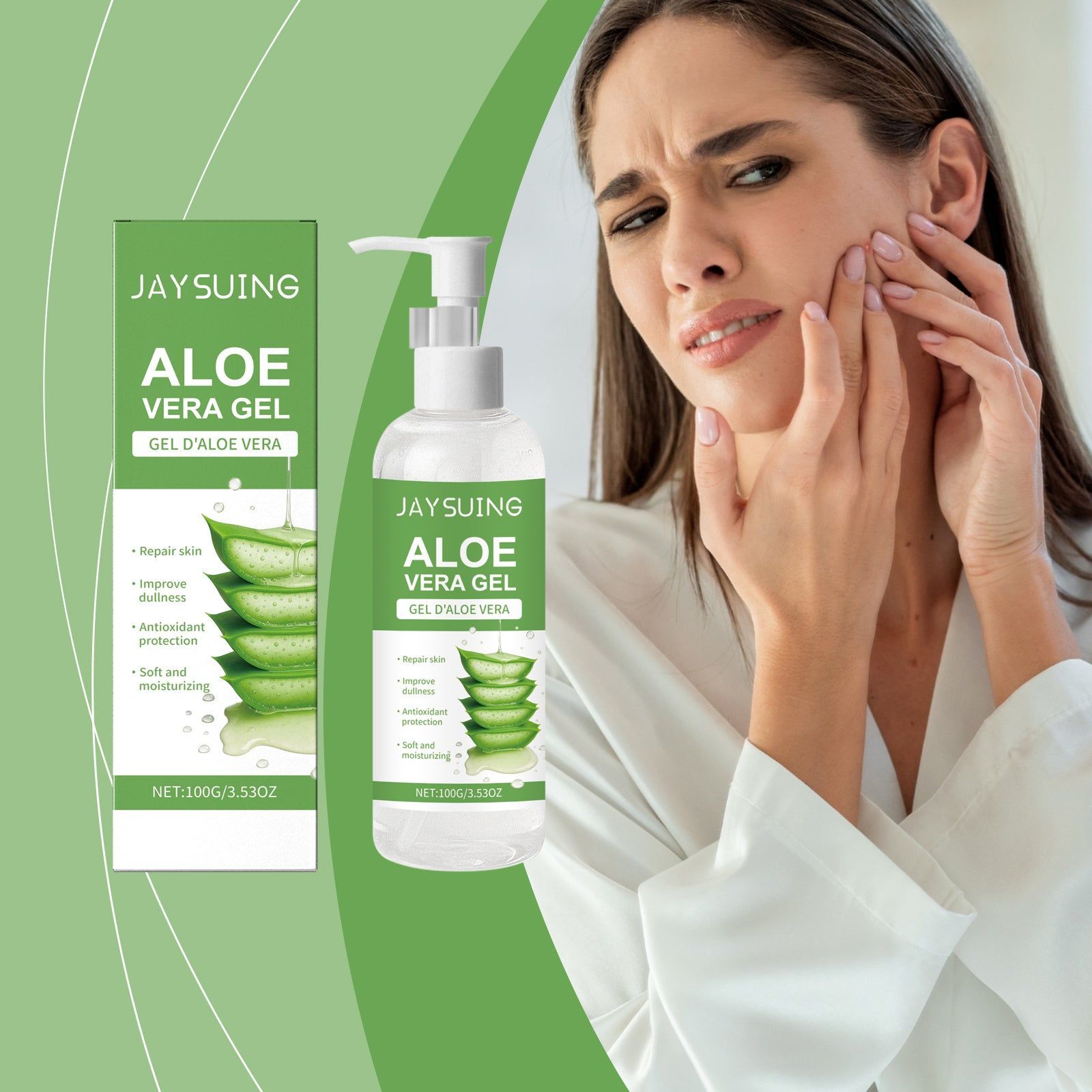 Aloe Vera Gel for Facial Care, Hydrating, Soothing, Skin Repair, Natural Moisturizer ,100g