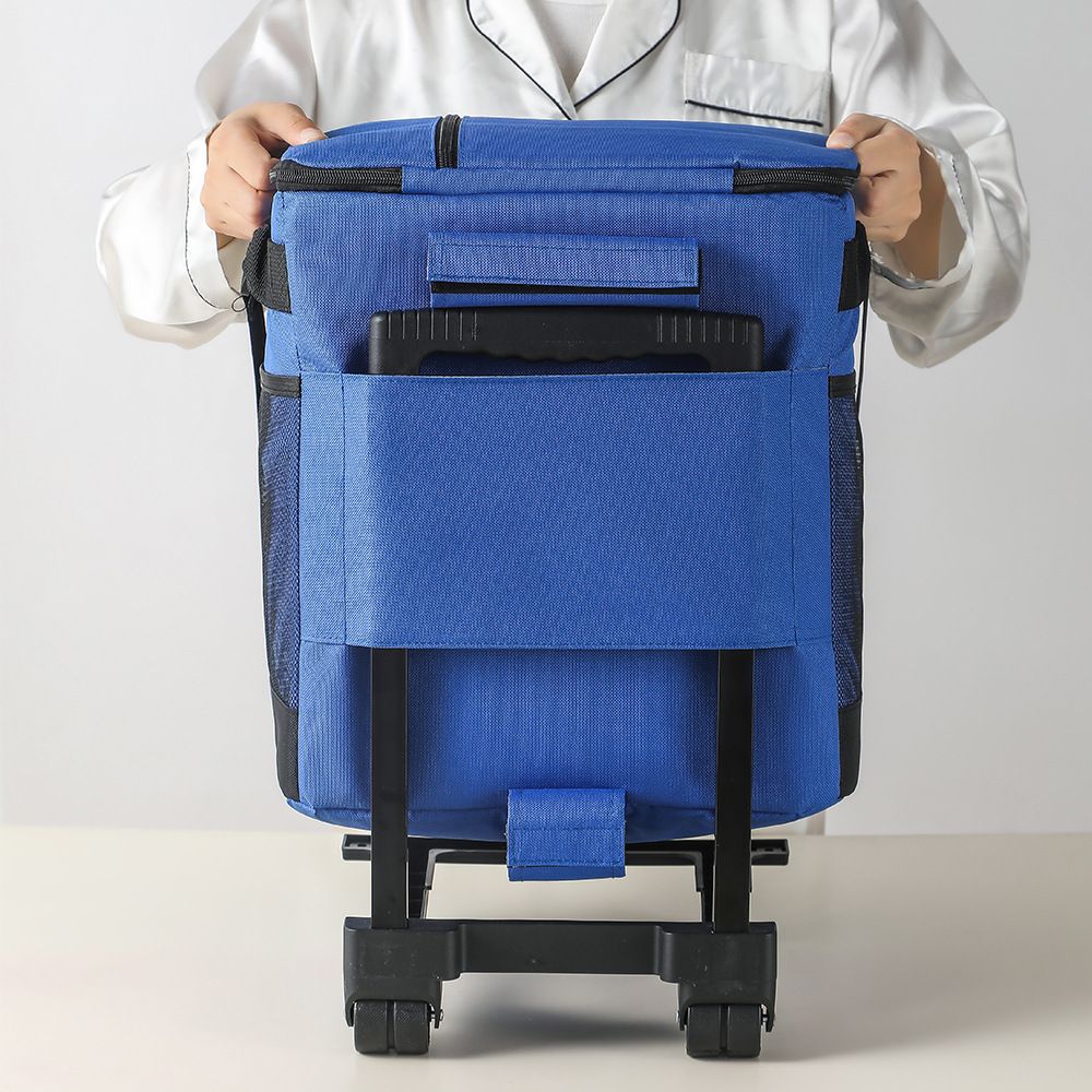 Rolling Insulated Cooler Bag with Wheels for Picnic and Travel