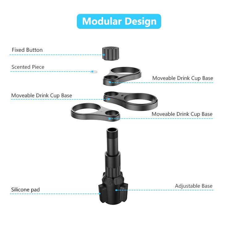 Multifunctional Car Cup Holder Extender Rotating Car Cup Holder Expander Organizer