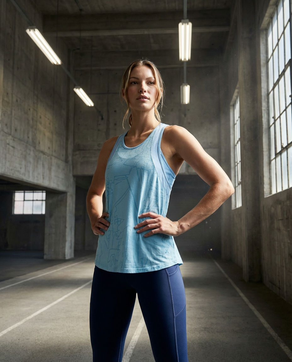 Under Armour Light Blue Patterned Training Tank
