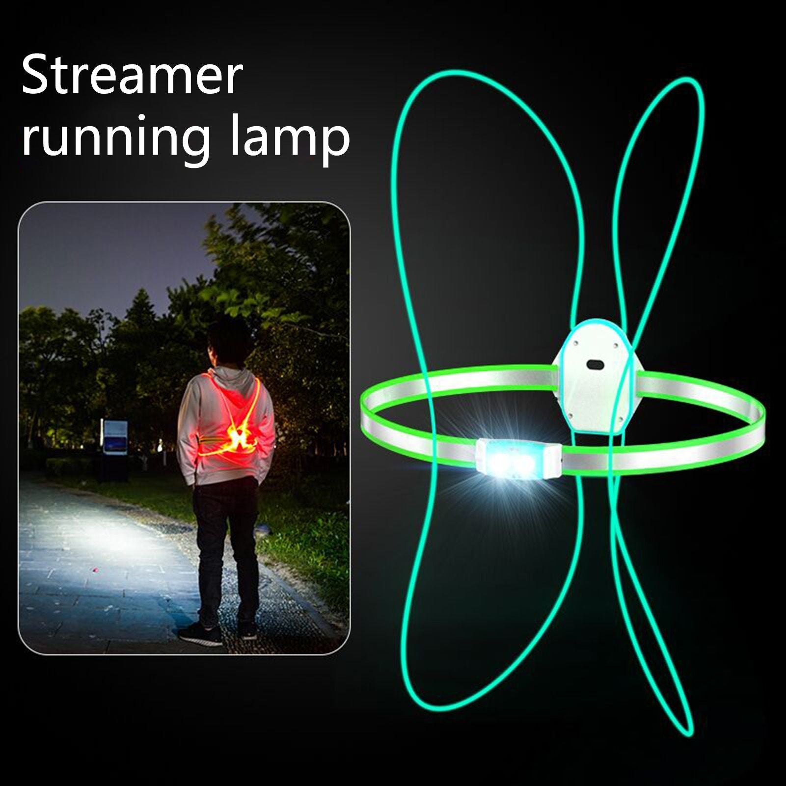 Night Running Light LED Reflective Vest With Elastic Belt For Running Cycling