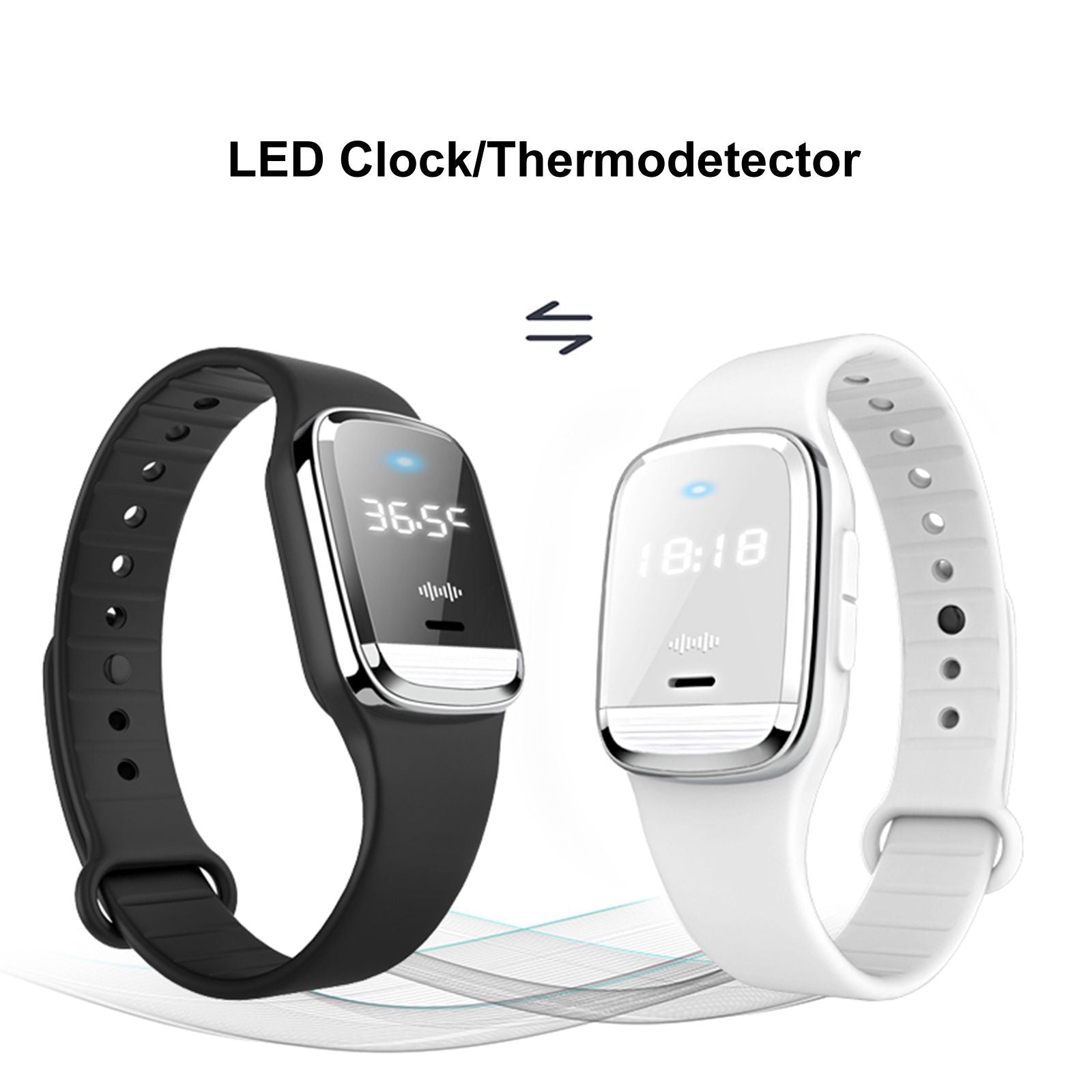 M20 Electronic Mosquito Repeller Wristband Watch Thermodetector Bracelet With LED Clock
