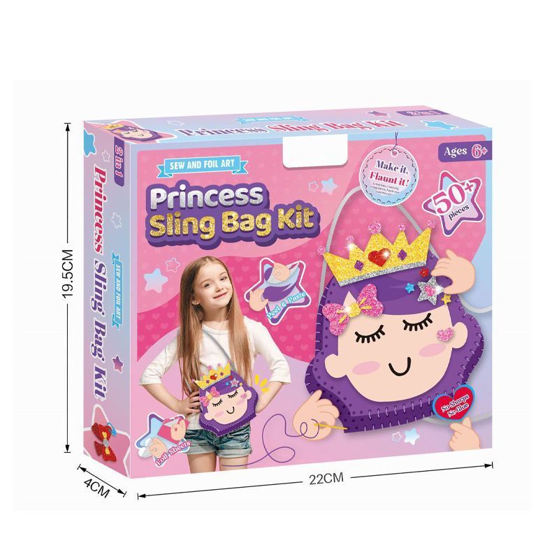 DIY Handmade Bag Design for Kids Creative Paste Arts and Crafts Toy Princess Birthday Gift