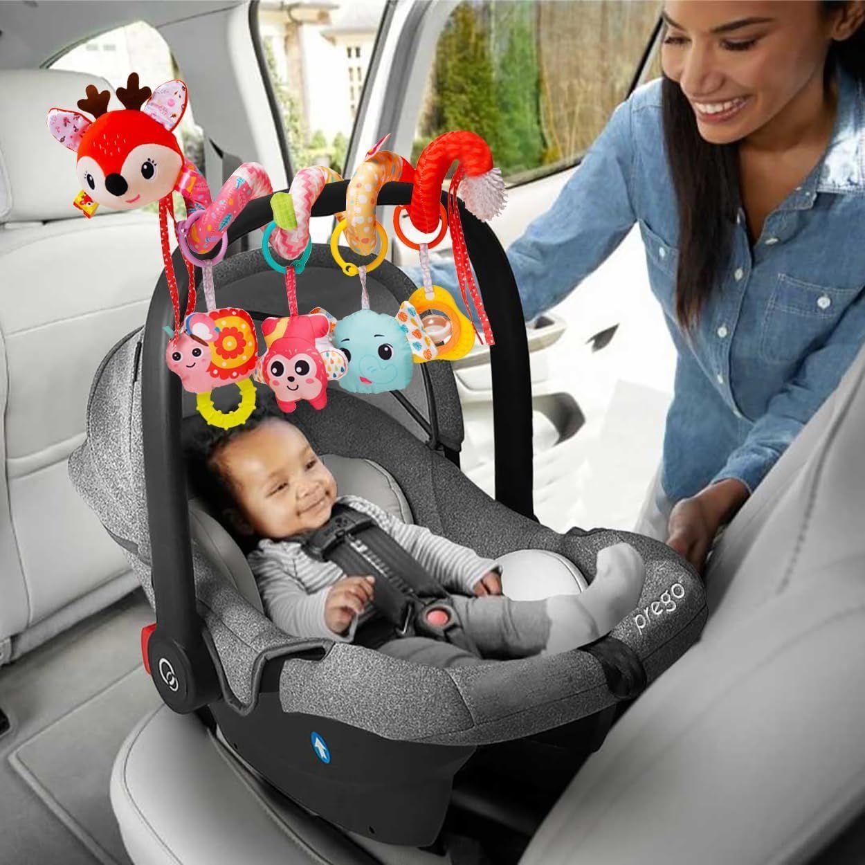 Stroller Toys Car Seat Toys for Babies 0-6 Months Infants Activity Spiral Hanging Crib Toy Gift