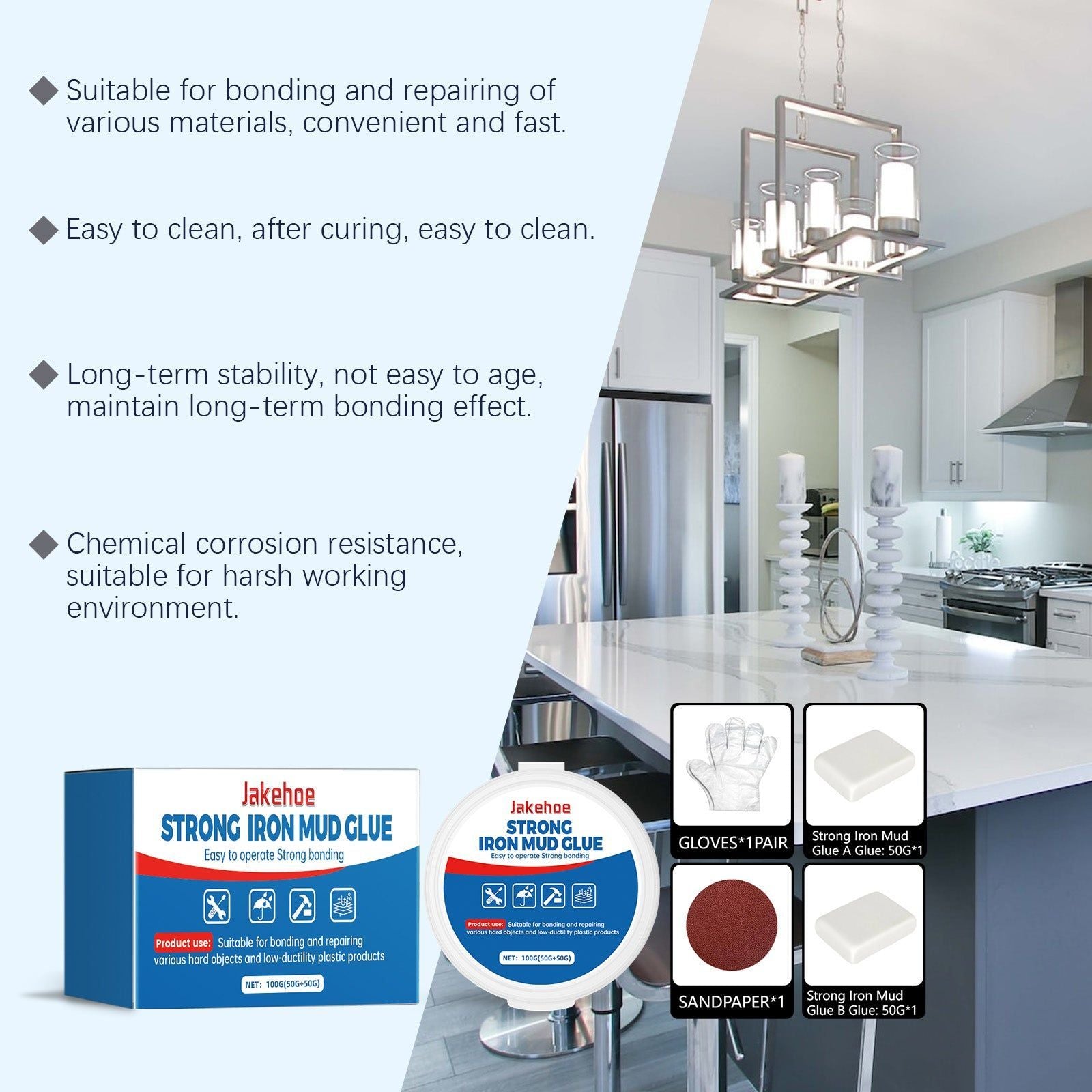 Ultimate Glue Repair Kit, Waterproof, Strong Bond, Fast Fix, Household Casting Adhesive ,1 set