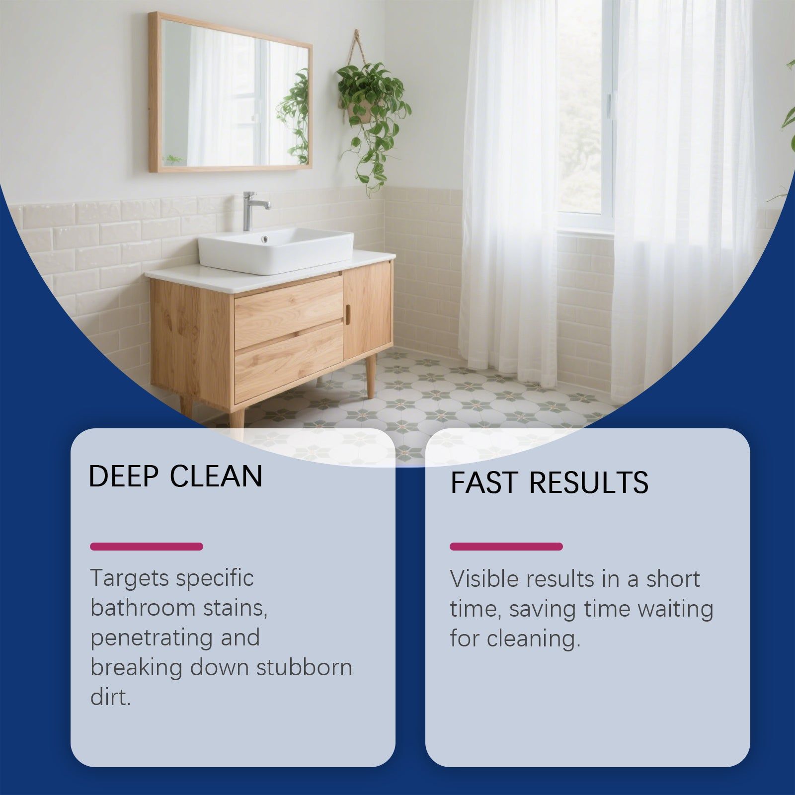 Bathroom Cleaner, Powerful Cleaning and Decontamination for Shower, Tiles, and Stains ,237ml