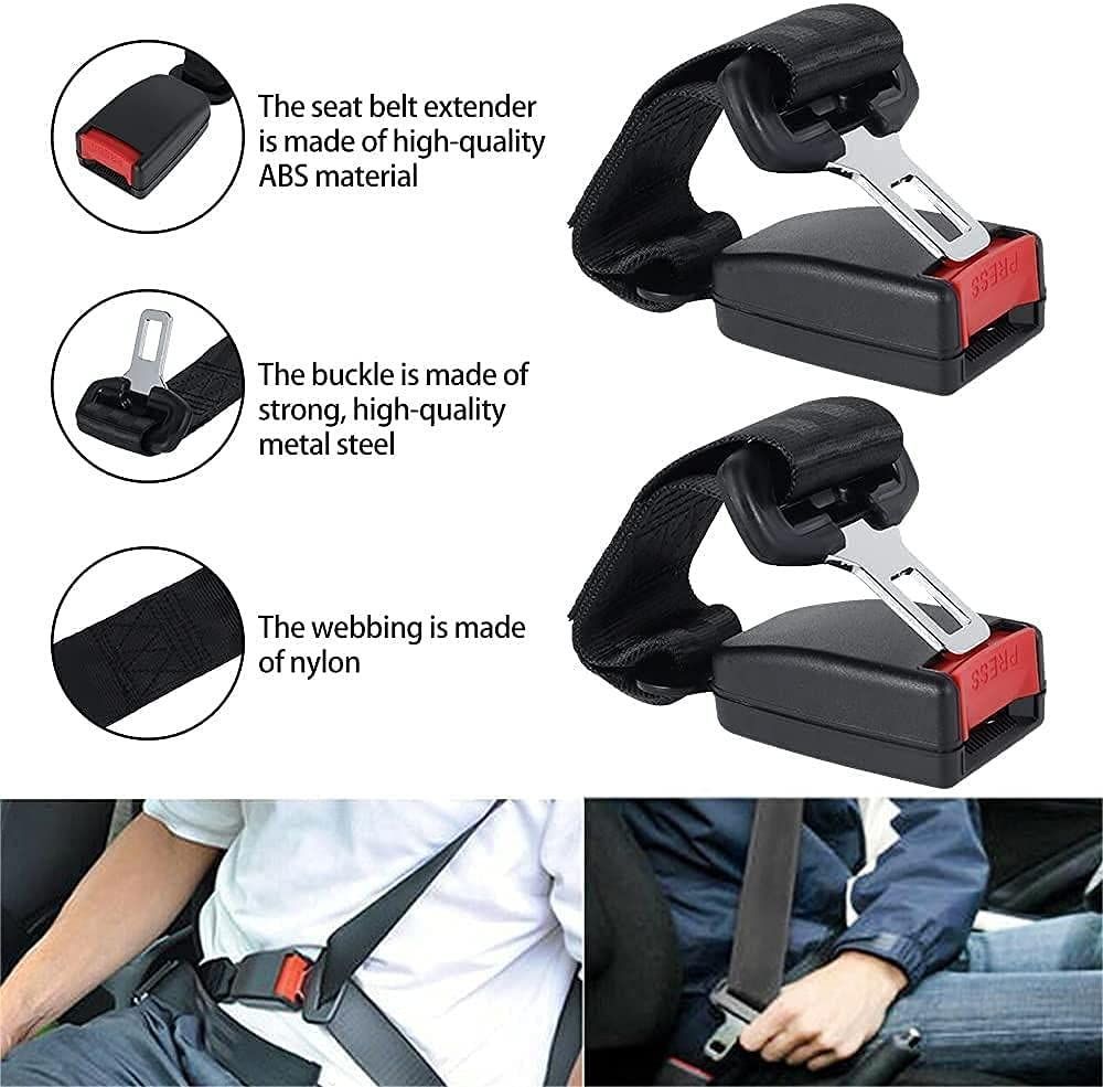 2 Pack Universal Car Seat Belt Extender Adjustable Seat Belt Extension Strap 23cm