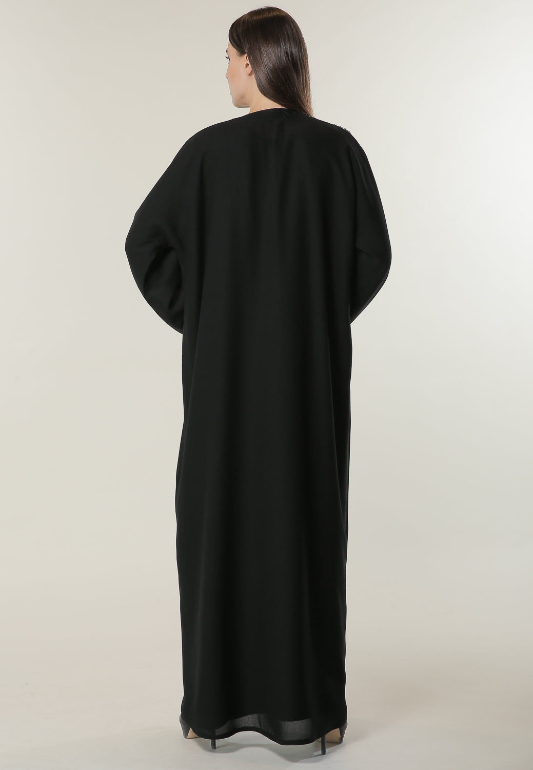 MOiSTREET Black Abaya with Abstract Handwork